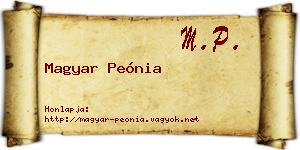 Magyar Peónia névjegykártya